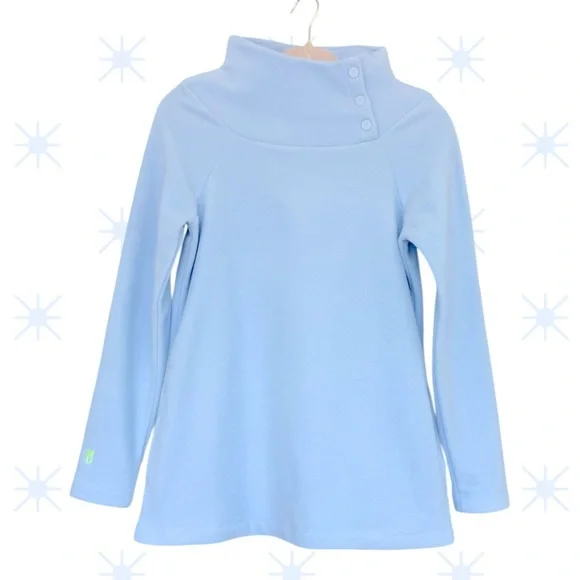 Dudley Stephens Marielle Mock Neck Tunic Ice Blue Vello Fleece Small NWT - Picture 5 of 10